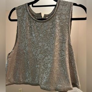 Free People Metallic Crop Top Size Small